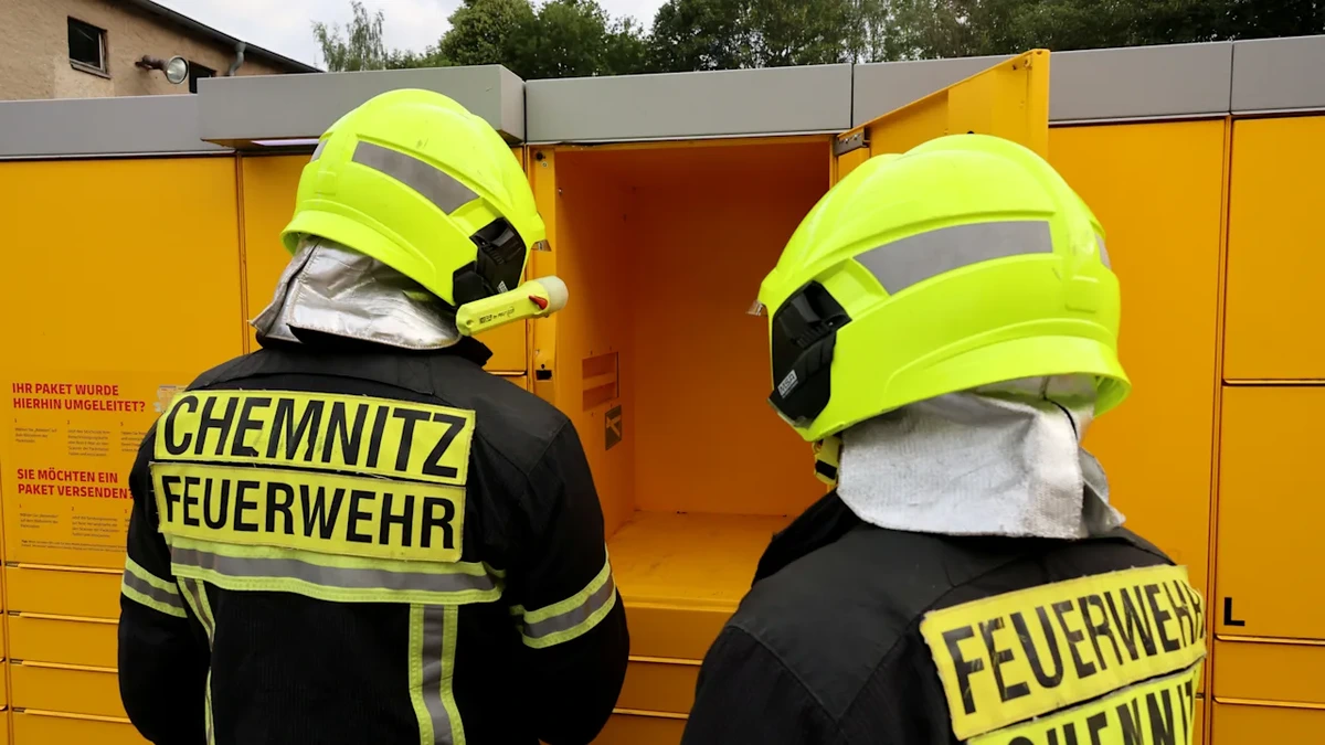 Kurioser Einsatz in Chemnitz: Feuerwehr befreit Jugendlichen aus Paketbox