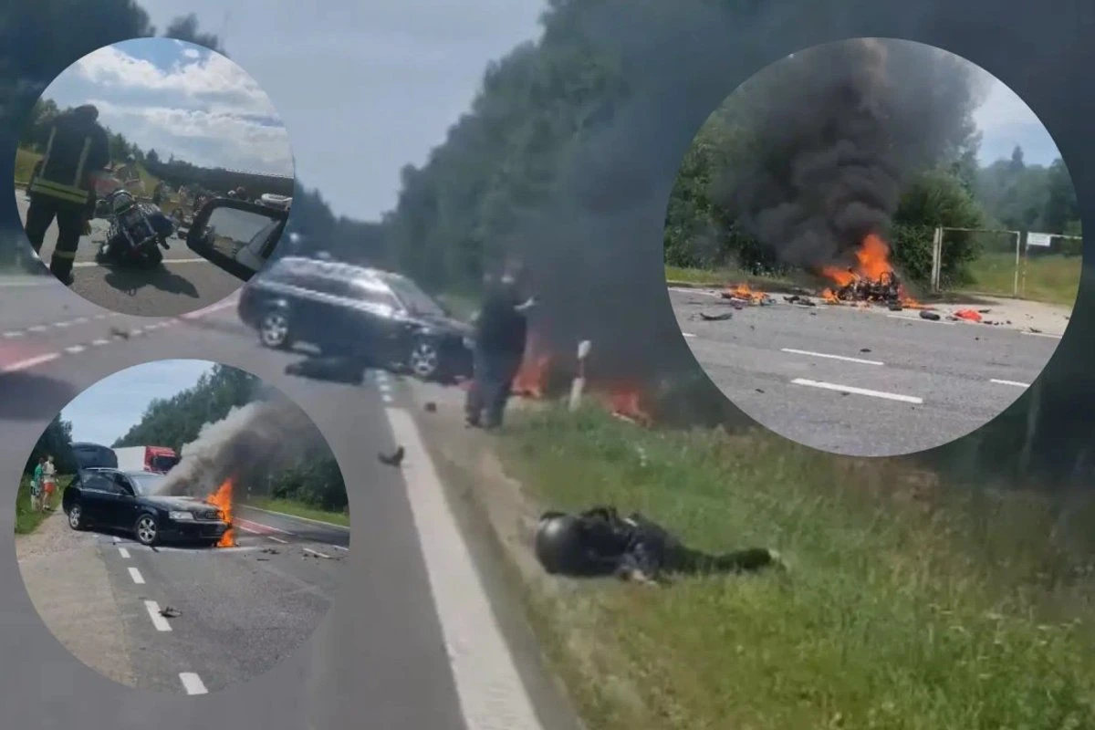 ВИДЕО | На Via Baltica в Литве произошли две серьезные аварии с мотоциклами