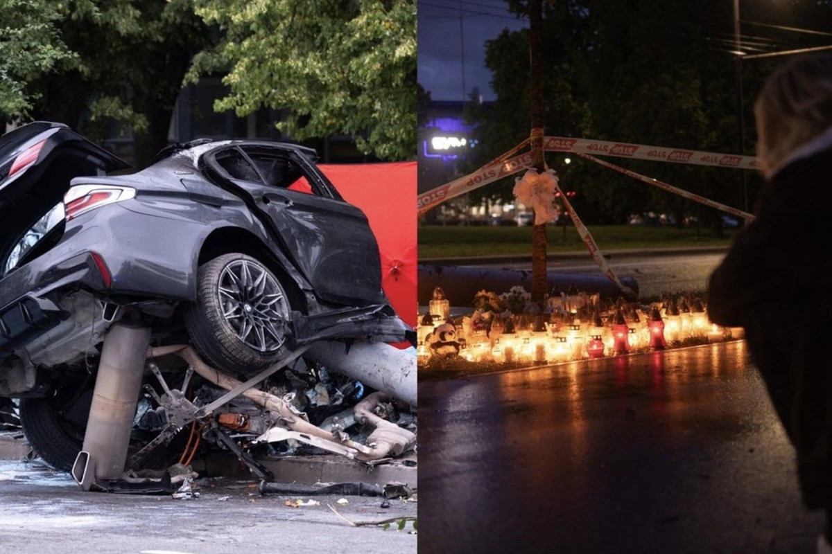 ФОТО | В Вильнюсе 19-летняя водитель BMW устроила смертельное ДТП: погибли двое