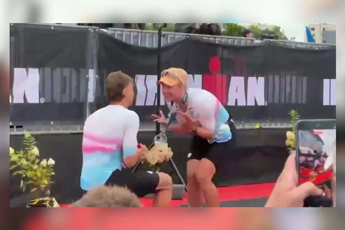 ВИДЕО | Участнице Ironman сделали предложение руки и сердца прямо на финише