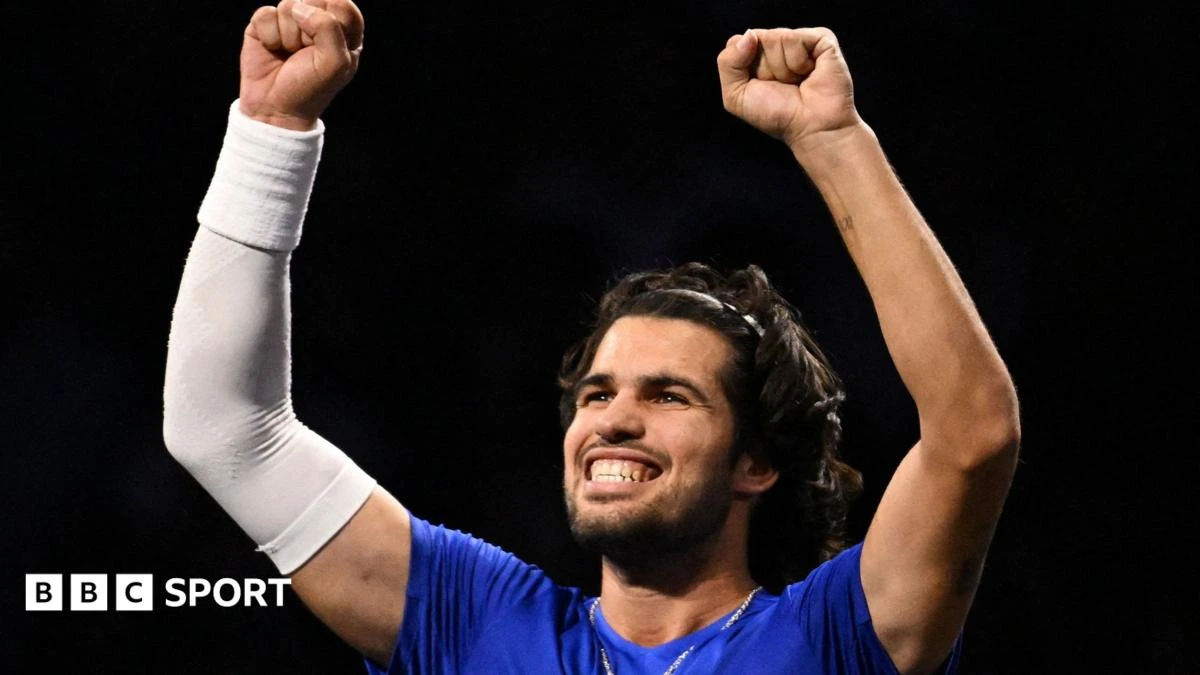Alcaraz wins from brink as Europe lead Laver Cup