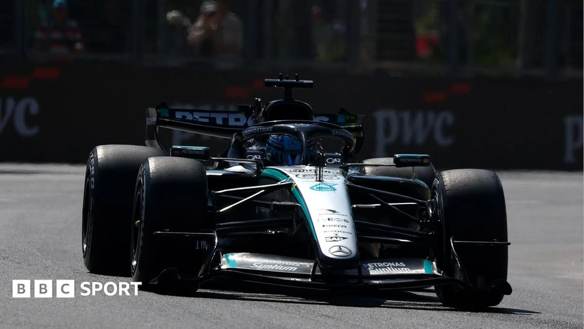 Russell fastest in Baku as Antonelli stops on track