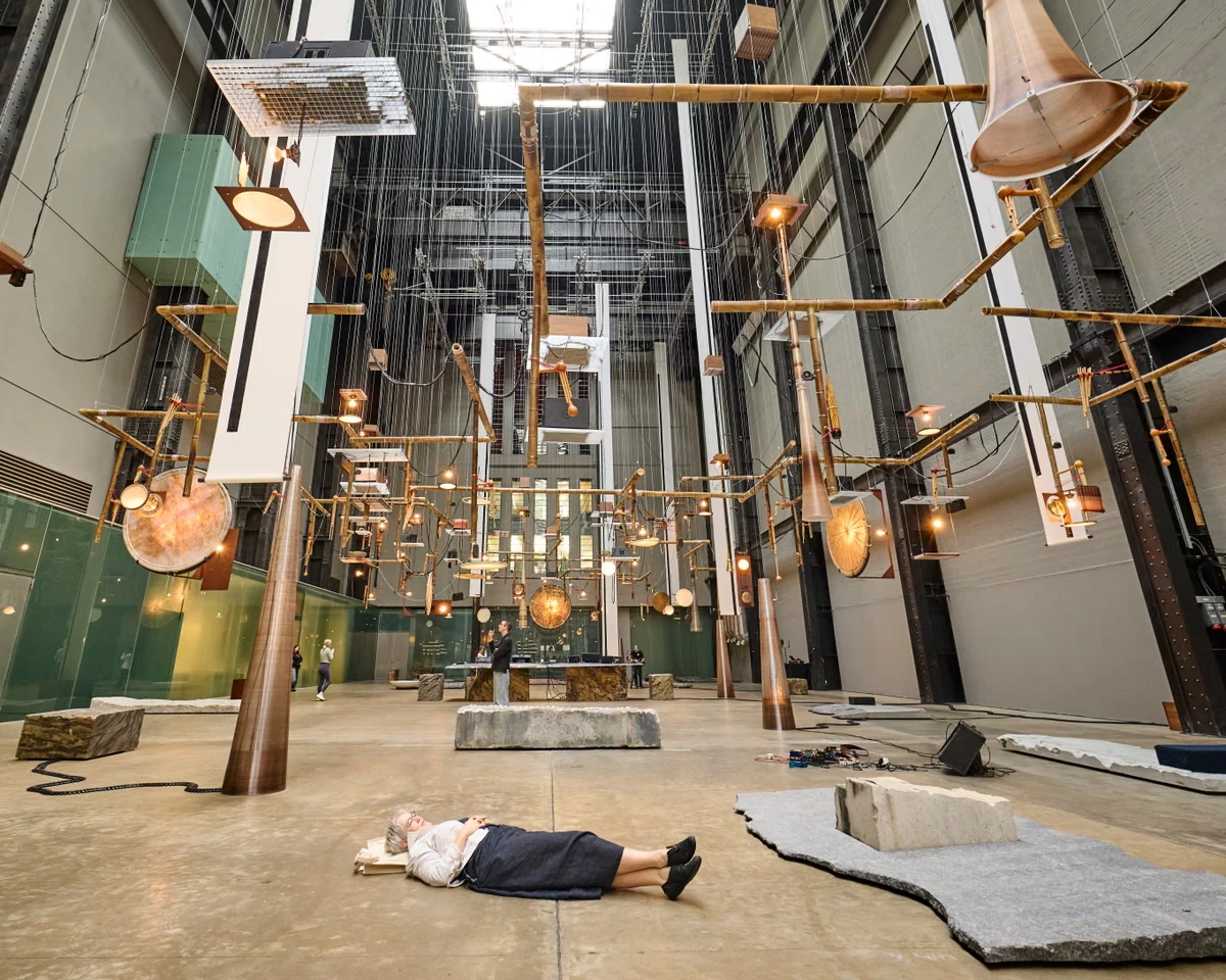 Tarek Atoui’s Turbine Hall review – hallelujah, it’s raining musical instruments!